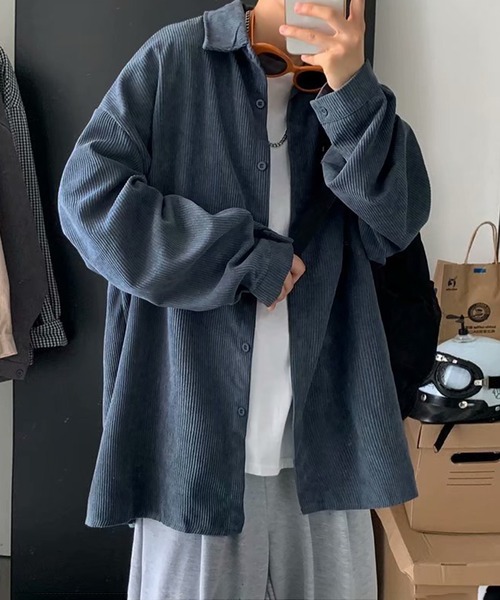 SBG（エスビー）の「SBG コーデュロイオーバーサイズシャツ（シャツ/ブラウス・メンズ・ネイビー/グレー/ライトベージュ・LARGE/MEDIUM）」の21枚目の写真