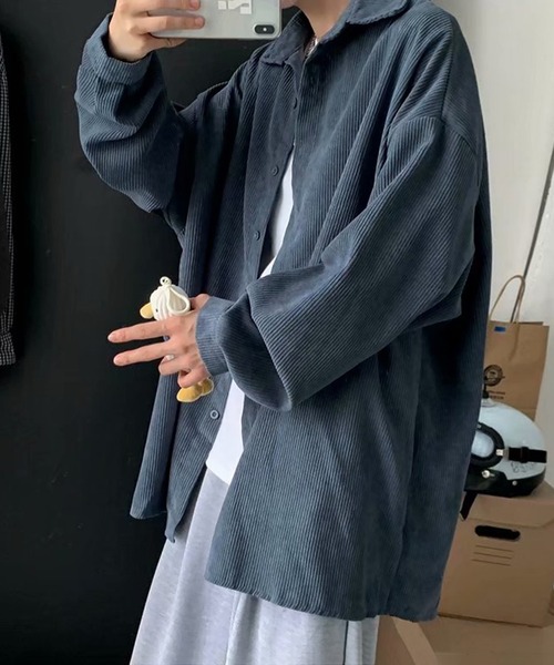 SBG（エスビー）の「SBG コーデュロイオーバーサイズシャツ（シャツ/ブラウス・メンズ・ネイビー/グレー/ライトベージュ・LARGE/MEDIUM）」の22枚目の写真