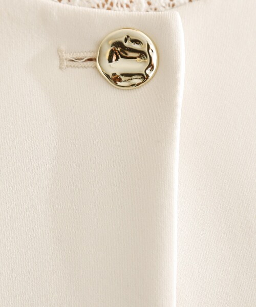 THE SHOP TK (ザ ショップ ティーケー )の「【通勤・セレモニー】ノーカラーダンボールジャケット(ノーカラージャケット・レディース・アイボリー/ネイビー・12/13)」の9枚目の写真