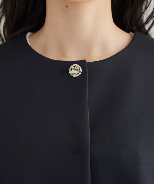 THE SHOP TK (ザ ショップ ティーケー )の「【通勤・セレモニー】ノーカラーダンボールジャケット(ノーカラージャケット・レディース・アイボリー/ネイビー・12/13)」の17枚目の写真