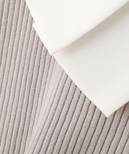 PROPORTION BODY DRESSING(プロポーションボディドレッシング)の「ラッフルカラーニットトップス / 1216170100(ニット/セーター・レディース・ピンク/ブラック/グレー・FREE)」の6枚目の写真