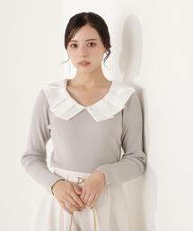 PROPORTION BODY DRESSING | ラッフルカラーニットトップス / 1216170100(ニット/セーター)