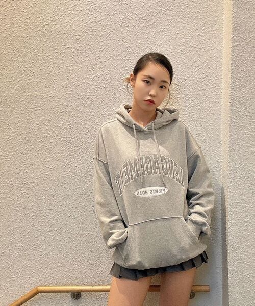 LENGAGEMENT（ランガージュマン）の「アーチロゴアプリケフードパーカー [グレー]（パーカー・レディース・その他・MEDIUM/LARGE/X-LARGE）」の9枚目の写真