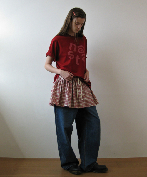 NAATS（ナツ）の「Check layered skirt, red（スカート・レディース・その他・FREE）」の3枚目の写真