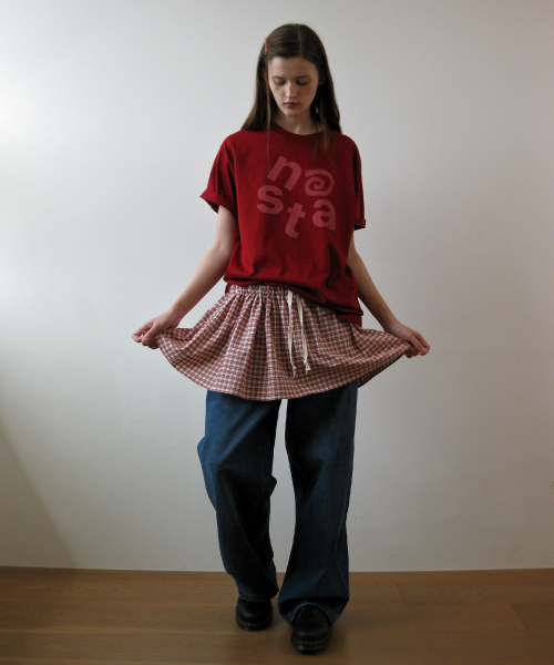 NAATS（ナツ）の「Check layered skirt, red（スカート・レディース・その他・FREE）」の4枚目の写真