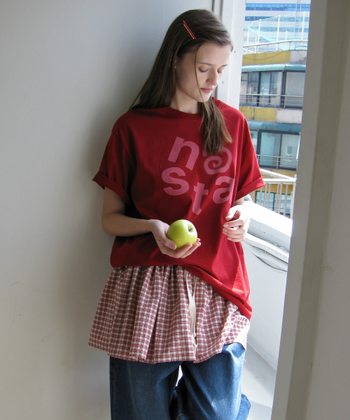 NAATS（ナツ）の「Check layered skirt, red（スカート・レディース・その他・FREE）」の6枚目の写真