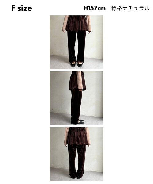 CPCM（シーピーシーエム）の「【WEB限定】3点セットベロアセットアップ（ワンピース・レディース・グレー/ブラウン・FREE）」の3枚目の写真