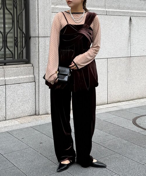 CPCM（シーピーシーエム）の「【WEB限定】3点セットベロアセットアップ（ワンピース・レディース・グレー/ブラウン・FREE）」の6枚目の写真