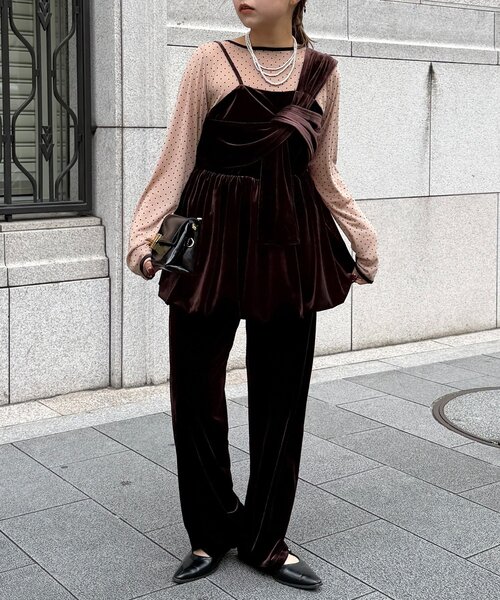 CPCM（シーピーシーエム）の「【WEB限定】3点セットベロアセットアップ（ワンピース・レディース・グレー/ブラウン・FREE）」の7枚目の写真