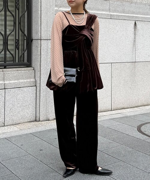 CPCM（シーピーシーエム）の「【WEB限定】3点セットベロアセットアップ（ワンピース・レディース・グレー/ブラウン・FREE）」の8枚目の写真