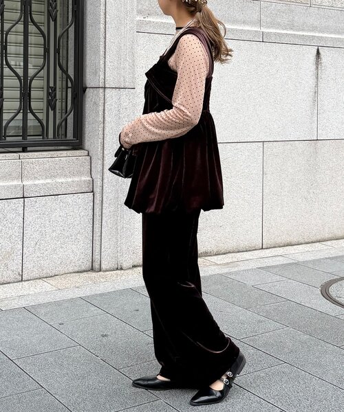 CPCM（シーピーシーエム）の「【WEB限定】3点セットベロアセットアップ（ワンピース・レディース・グレー/ブラウン・FREE）」の9枚目の写真