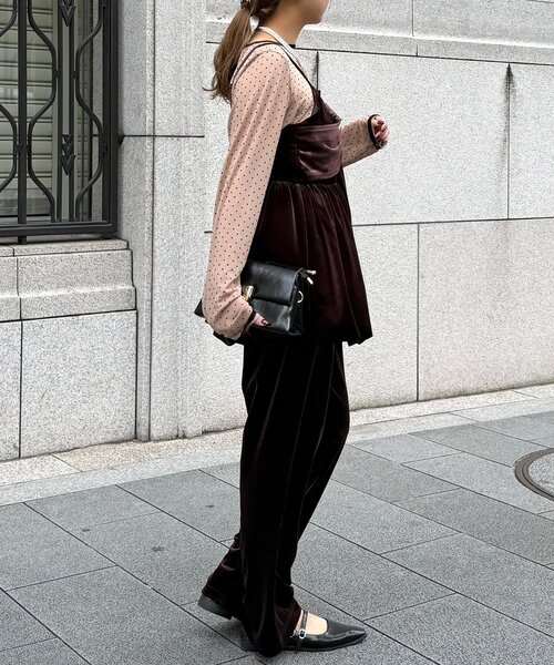 CPCM（シーピーシーエム）の「【WEB限定】3点セットベロアセットアップ（ワンピース・レディース・グレー/ブラウン・FREE）」の11枚目の写真