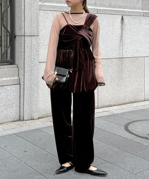 CPCM（シーピーシーエム）の「【WEB限定】3点セットベロアセットアップ（ワンピース・レディース・グレー/ブラウン・FREE）」の12枚目の写真