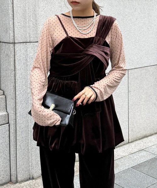 CPCM（シーピーシーエム）の「【WEB限定】3点セットベロアセットアップ（ワンピース・レディース・グレー/ブラウン・FREE）」の13枚目の写真