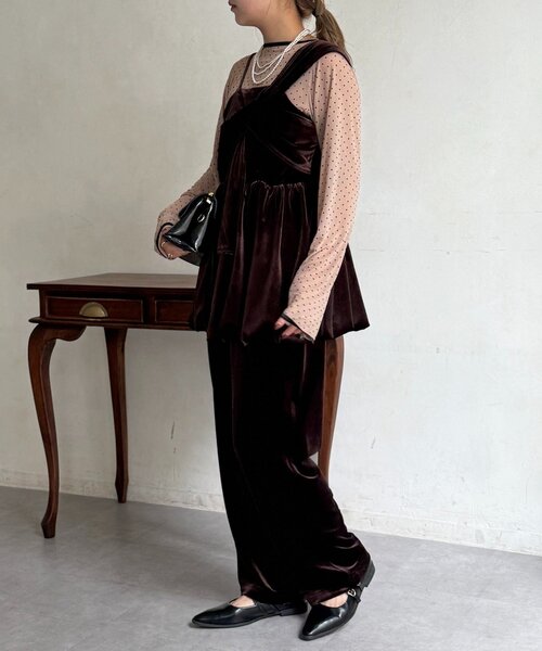 CPCM（シーピーシーエム）の「【WEB限定】3点セットベロアセットアップ（ワンピース・レディース・グレー/ブラウン・FREE）」の19枚目の写真