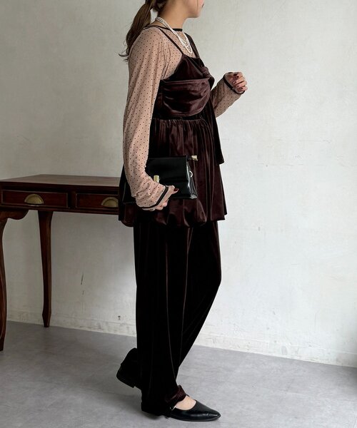 CPCM（シーピーシーエム）の「【WEB限定】3点セットベロアセットアップ（ワンピース・レディース・グレー/ブラウン・FREE）」の21枚目の写真