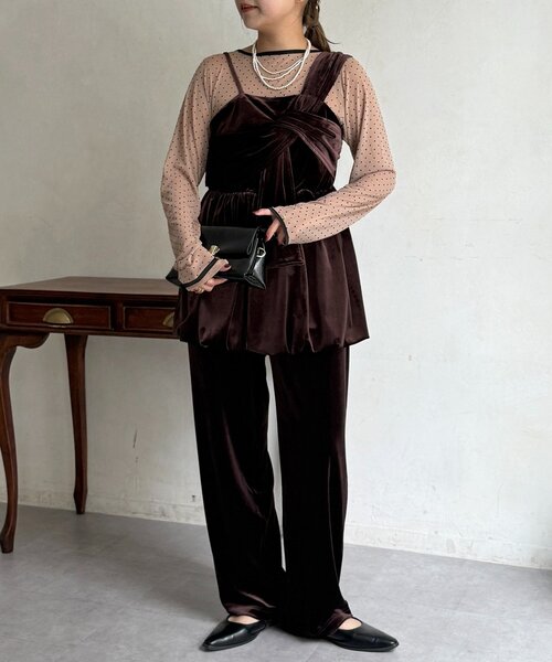 CPCM（シーピーシーエム）の「【WEB限定】3点セットベロアセットアップ（ワンピース・レディース・グレー/ブラウン・FREE）」の22枚目の写真