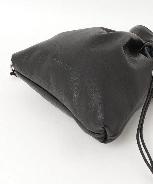 ADAM PATEK（アダムパテック）の「《ADAMPATEK》new shrink leather drawstring mini bag/レザー巾着ミニバッグ（ハンドバッグ・メンズ・ブラック・FREE）」の17枚目の写真