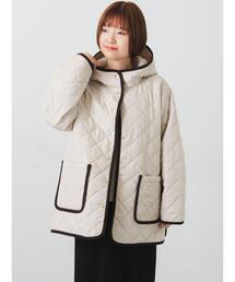 Lugnoncure | 撥水フード付きスナップボタンリラックスキルトジャケット(その他アウター)