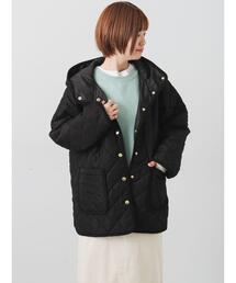Lugnoncure | 撥水フード付きスナップボタンリラックスキルトジャケット(その他アウター)