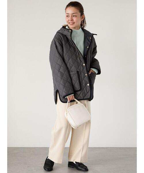 Lugnoncure（ルノンキュール）の「撥水フード付きスナップボタンリラックスキルトジャケット（その他アウター・レディース・チャコールグレー/ブラック/ベージュ・F）」の22枚目の写真