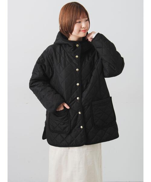 Lugnoncure（ルノンキュール）の「撥水フード付きスナップボタンリラックスキルトジャケット（その他アウター・レディース・チャコールグレー/ブラック/ベージュ・F）」の20枚目の写真