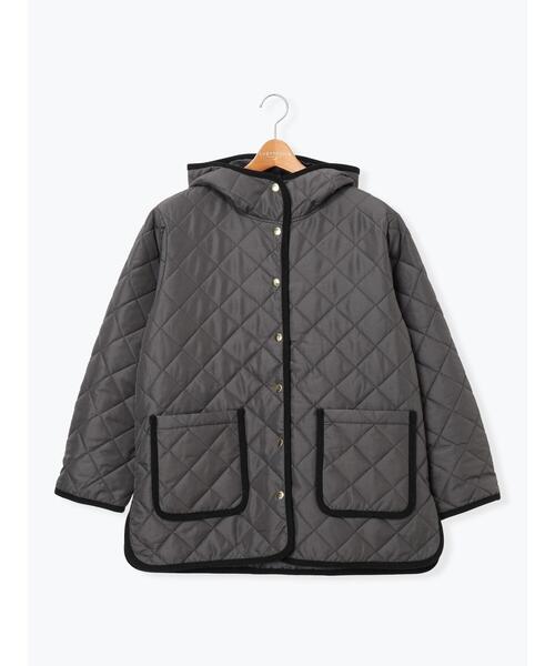 Lugnoncure（ルノンキュール）の「撥水フード付きスナップボタンリラックスキルトジャケット（その他アウター・レディース・チャコールグレー/ブラック/ベージュ・F）」の19枚目の写真