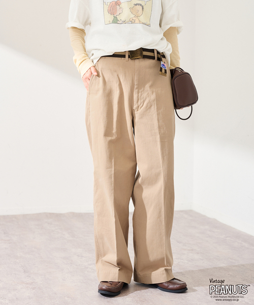 FRAMeWORK(フレームワーク)の「BURK 別注 ガチャベルト付きチノパン(チノパンツ・レディース・ネイビー/ベージュ・LARGE/MEDIUM/SMALL)」の21枚目の写真