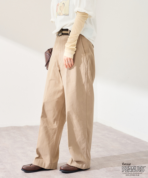 FRAMeWORK(フレームワーク)の「BURK 別注 ガチャベルト付きチノパン(チノパンツ・レディース・ネイビー/ベージュ・LARGE/MEDIUM/SMALL)」の22枚目の写真