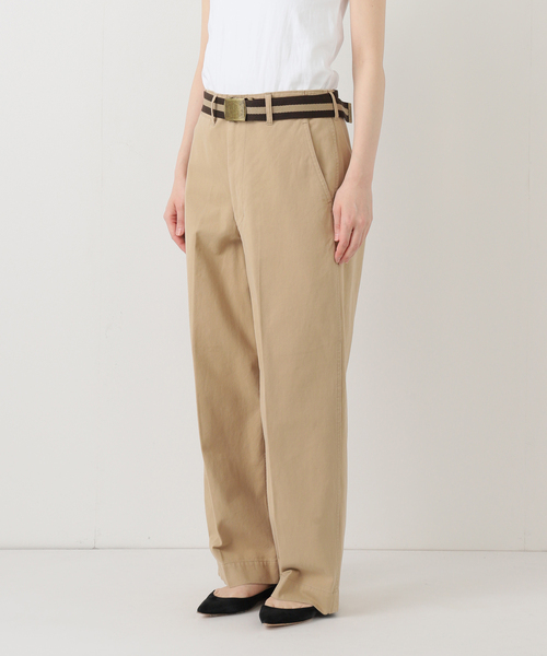 FRAMeWORK(フレームワーク)の「BURK 別注 ガチャベルト付きチノパン(チノパンツ・レディース・ネイビー/ベージュ・LARGE/MEDIUM/SMALL)」の10枚目の写真
