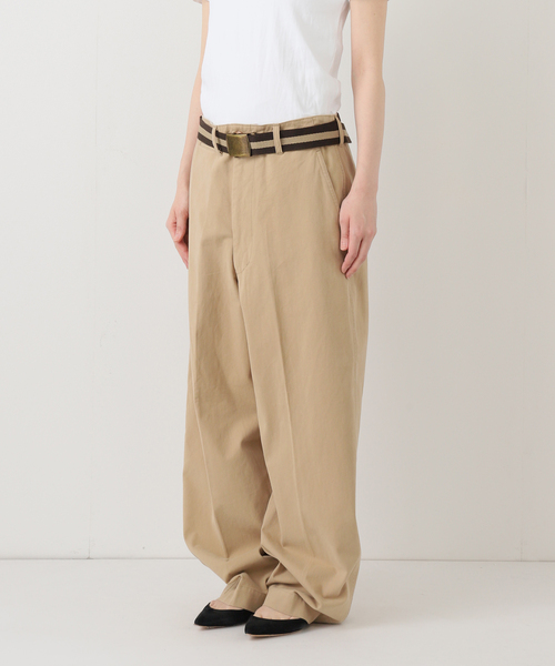 FRAMeWORK(フレームワーク)の「BURK 別注 ガチャベルト付きチノパン(チノパンツ・レディース・ネイビー/ベージュ・LARGE/MEDIUM/SMALL)」の12枚目の写真