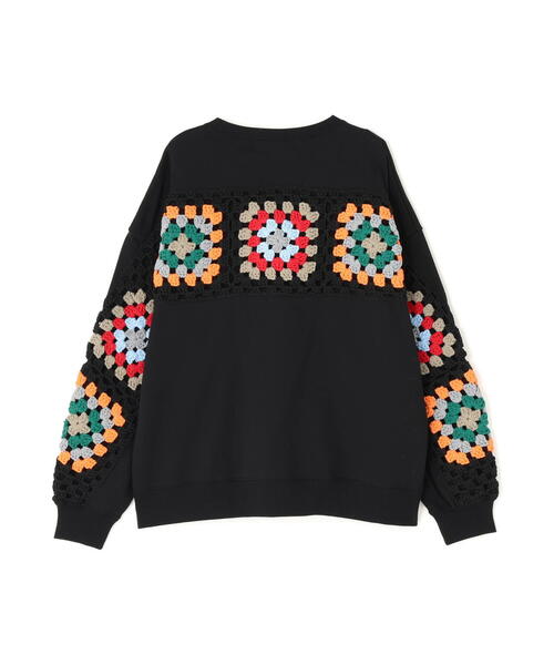 DISCOVERED(ディスカバード)の「DISCOVERED(ディスカバード) 別注 CROCHET SLEEVE SWEAT(ニット/セーター・レディース・ホワイト/ブラック・F)」の17枚目の写真