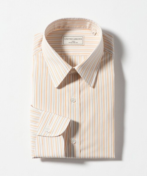 UNITED ARROWS(ユナイテッドアローズ)の「ALBINI オルタネートストライプ ラウンド レギュラーカラーシャツ(シャツ/ブラウス・メンズ・オレンジ・39cm/41cm/38cm/40cm)」の1枚目の写真