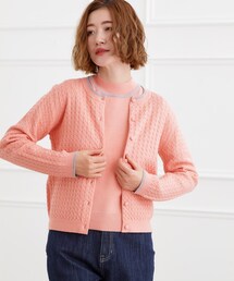 ミニケーブルクルーネックカーディガン