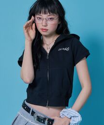 ※WEB限定 / 半袖ジップパーカー / sqnz pearl short sleeve zip p/k