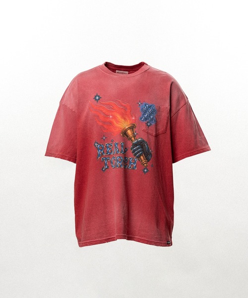 KAMIYA(カミヤ)の「"REAL TORCH" Distressed Pocket T-shirt(Tシャツ/カットソー・メンズ・レッド/ネイビー/ブラック・M)」の3枚目の写真