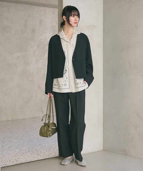 BEAUTY&YOUTH UNITED ARROWS（ビューティーアンドユースユナイテッドアローズ）の「エンブロイダリーカラー シャツ（シャツ/ブラウス・レディース・ライム/ホワイト・FREE）」の12枚目の写真