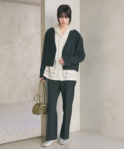 BEAUTY&YOUTH UNITED ARROWS（ビューティーアンドユースユナイテッドアローズ）の「エンブロイダリーカラー シャツ（シャツ/ブラウス・レディース・ライム/ホワイト・FREE）」の13枚目の写真