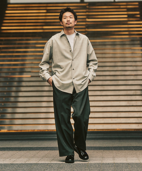 417 EDIFICE（フォーワンセブンエディフィス）の「【LE JAPON ATELIER】 Akita レギュラーウールシャツ（シャツ/ブラウス・メンズ・チャコールグレー/ブラウン/チョコ/ブラック・LARGE/MEDIUM/SMALL）」の6枚目の写真