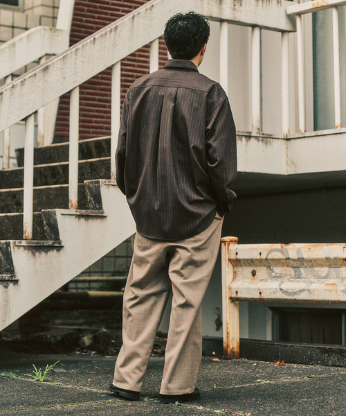 417 EDIFICE（フォーワンセブンエディフィス）の「【LE JAPON ATELIER】 Akita レギュラーウールシャツ（シャツ/ブラウス・メンズ・チャコールグレー/ブラウン/チョコ/ブラック・LARGE/MEDIUM/SMALL）」の7枚目の写真