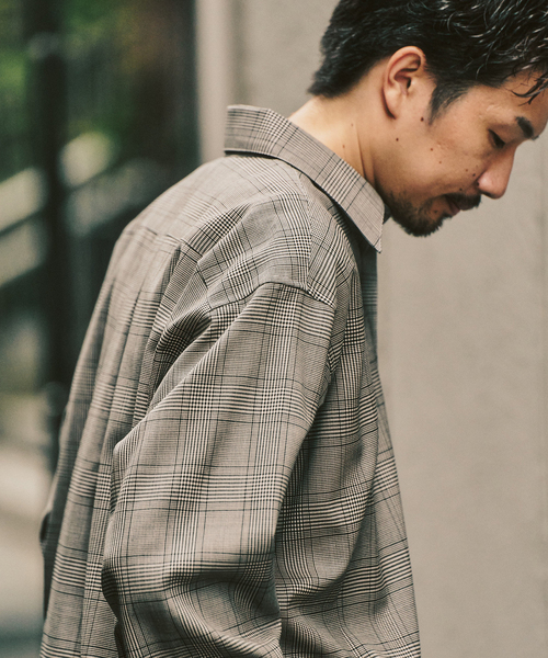 417 EDIFICE（フォーワンセブンエディフィス）の「【LE JAPON ATELIER】 Akita レギュラーウールシャツ（シャツ/ブラウス・メンズ・チャコールグレー/ブラウン/チョコ/ブラック・LARGE/MEDIUM/SMALL）」の12枚目の写真