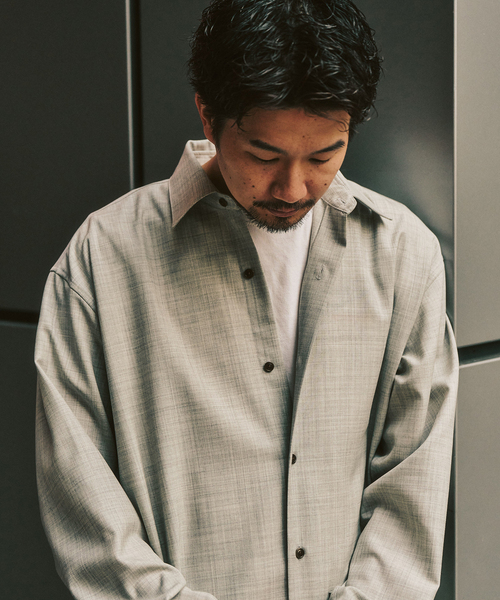 417 EDIFICE（フォーワンセブンエディフィス）の「【LE JAPON ATELIER】 Akita レギュラーウールシャツ（シャツ/ブラウス・メンズ・チャコールグレー/ブラウン/チョコ/ブラック・LARGE/MEDIUM/SMALL）」の20枚目の写真