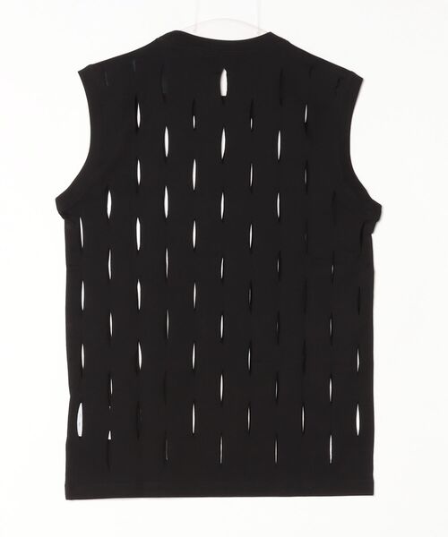 JOHN LAWRENCE SULLIVAN(ジョンローレンスサリバン)の「SLASHED JERSEY SLEEVELESS TOP(Tシャツ/カットソー・メンズ・ブラック・SMALL/MEDIUM)」の3枚目の写真