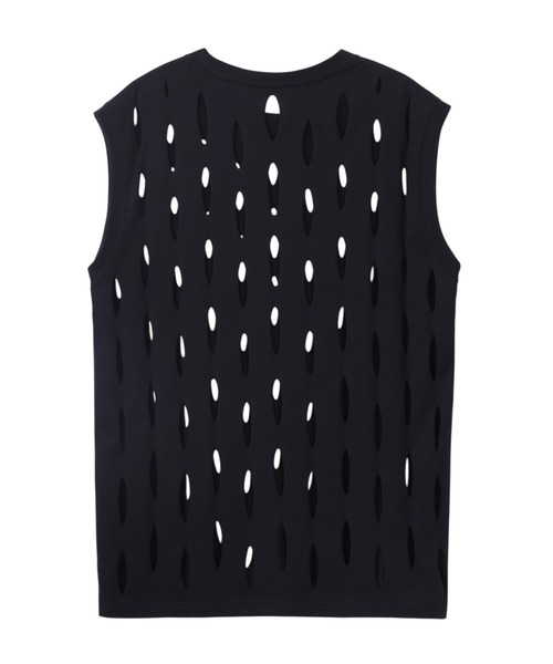 JOHN LAWRENCE SULLIVAN(ジョンローレンスサリバン)の「SLASHED JERSEY SLEEVELESS TOP(Tシャツ/カットソー・メンズ・ブラック・SMALL/MEDIUM)」の2枚目の写真