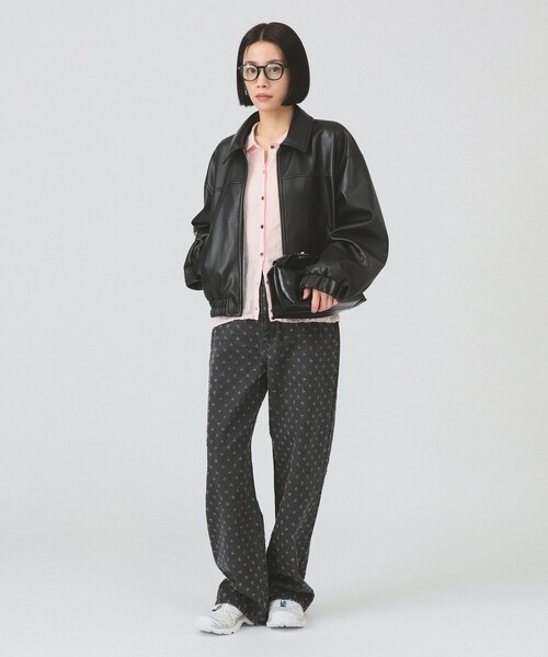 Ray BEAMS（レイビームス）の「ジャカード デニム ストレート パンツ（デニムパンツ・レディース・ブルー/グレー・0/1）」の14枚目の写真