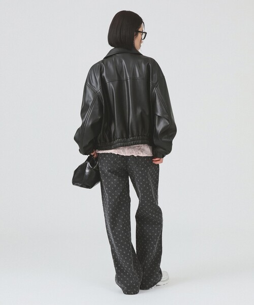 Ray BEAMS（レイビームス）の「ジャカード デニム ストレート パンツ（デニムパンツ・レディース・ブルー/グレー・0/1）」の16枚目の写真