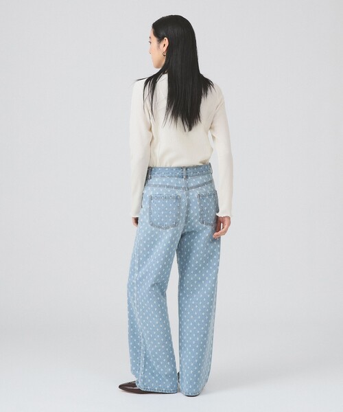 Ray BEAMS（レイビームス）の「ジャカード デニム ストレート パンツ（デニムパンツ・レディース・ブルー/グレー・0/1）」の10枚目の写真