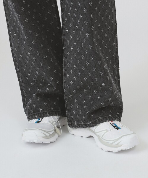 Ray BEAMS（レイビームス）の「ジャカード デニム ストレート パンツ（デニムパンツ・レディース・ブルー/グレー・0/1）」の6枚目の写真