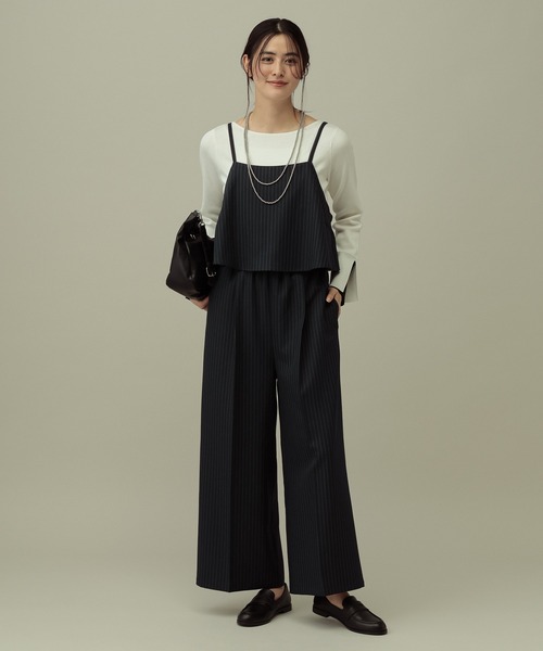 LAKOLE(ラコレ)の「【セレモニー/卒入式にも】<多機能素材>パウダリーツイルサロペット / 638586(サロペット/オーバーオール・レディース・ネイビー系8/チャコールグレー/グレー・FREE)」の3枚目の写真