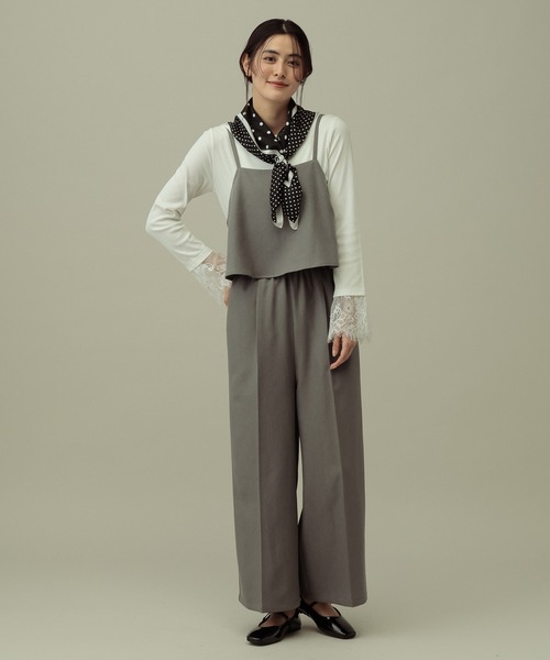 LAKOLE(ラコレ)の「【セレモニー/卒入式にも】<多機能素材>パウダリーツイルサロペット / 638586(サロペット/オーバーオール・レディース・ネイビー系8/チャコールグレー/グレー・FREE)」の1枚目の写真